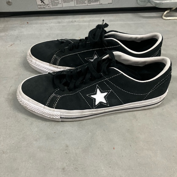 Converse Other - Converse One Star Pro Black & White Suede Skate Shoes m9.5,wo 11
